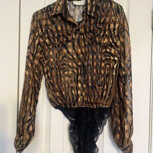 Cachet Multi Color Body Suit (Size Small)